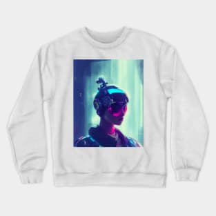 Cyberpunk pilot girl Crewneck Sweatshirt